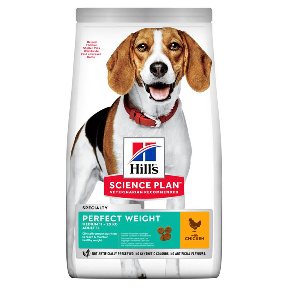 Hill's Science Plan Perfect Weight Medium Adult krmivo pro psy, kuřecí maso, 2 kg