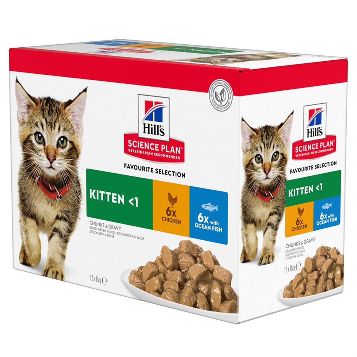 Hill's Science Plan Kitten kombinované balení, kuřecí maso a ryba, 12 × 85 g
