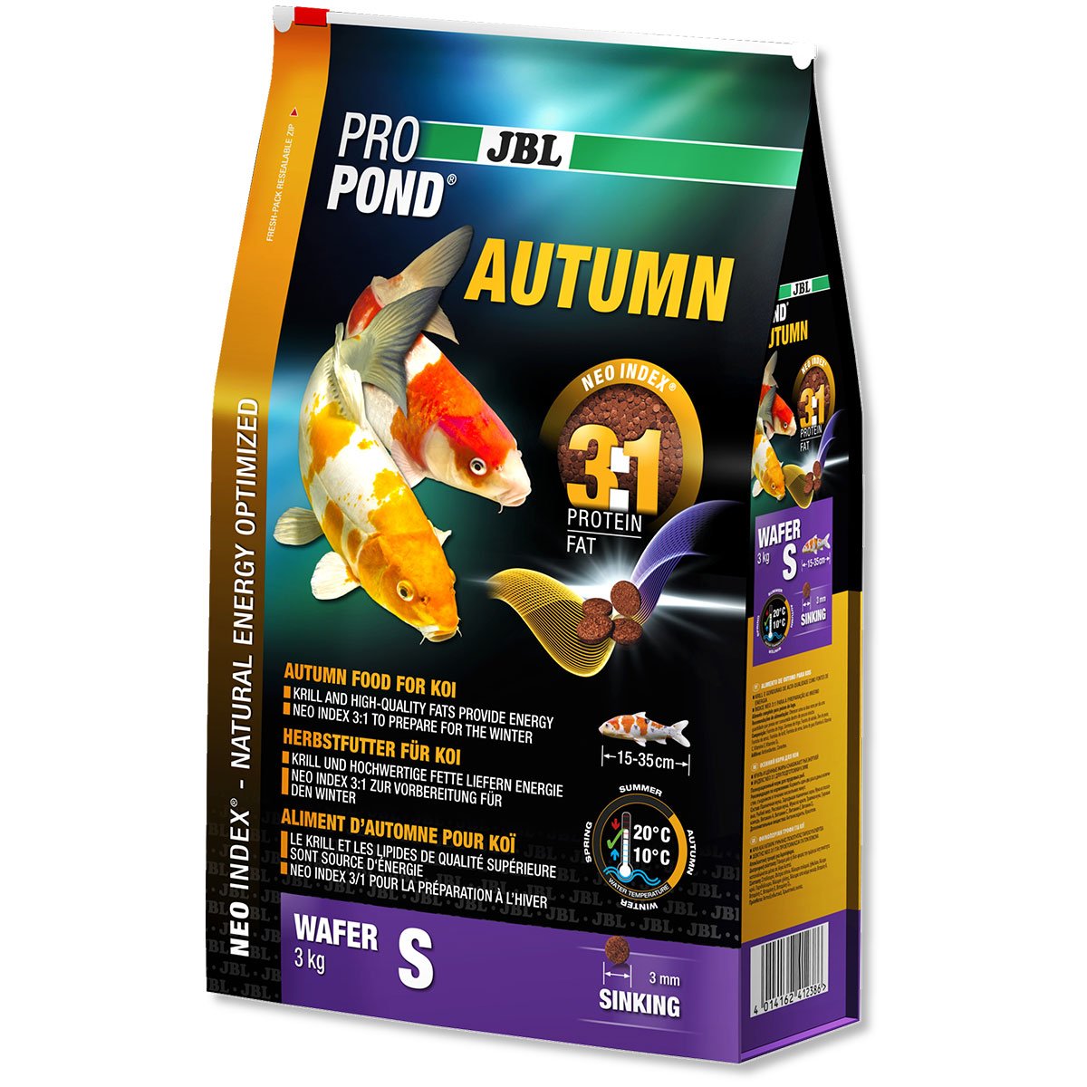 JBL ProPond Autumn, podzimní krmivo pro kapry koi S 3,0 kg