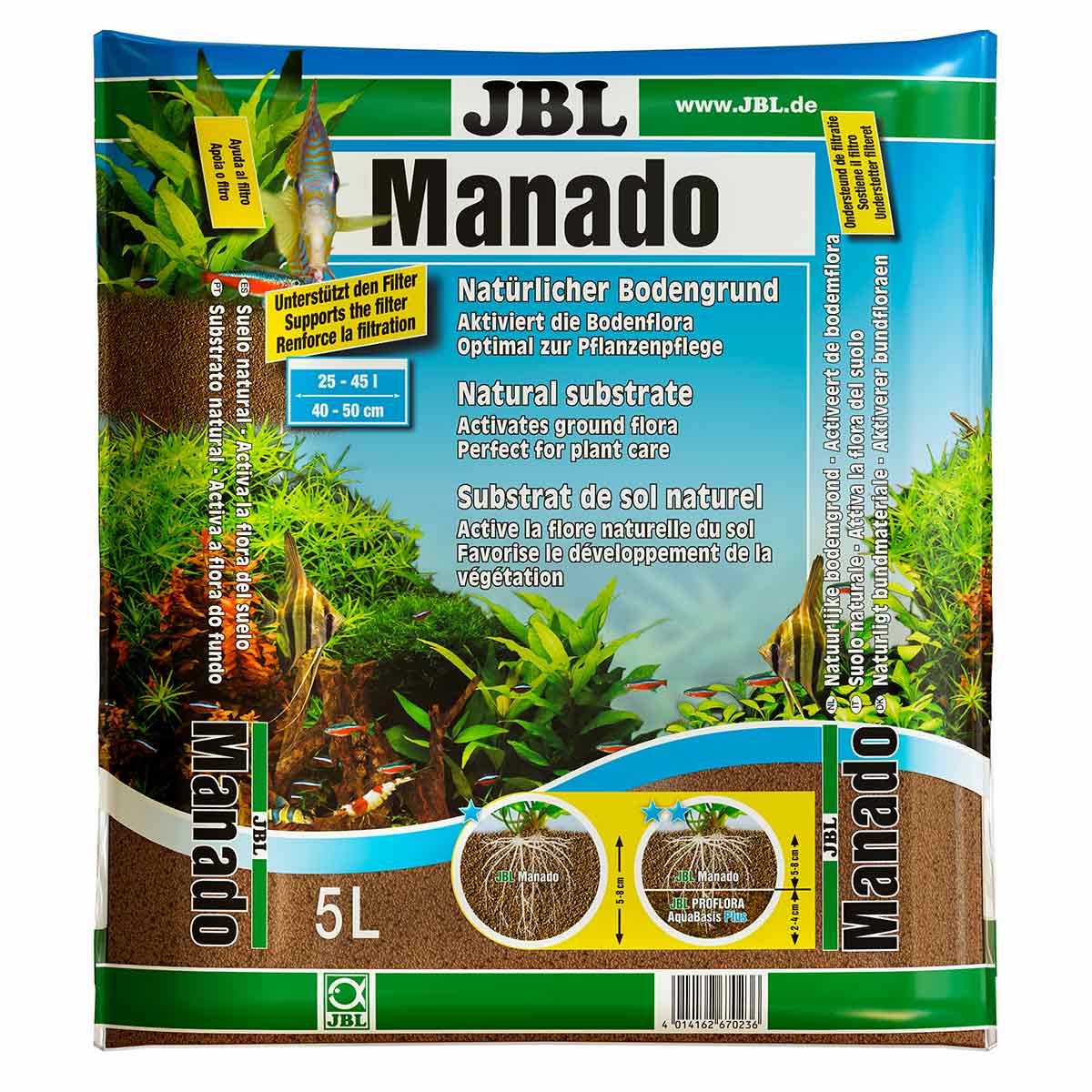 JBL Manado přírodní dno 5 l