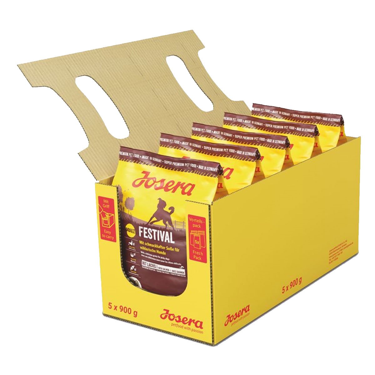 Josera Festival 4 + 1 zdarma (5 × 900 g)