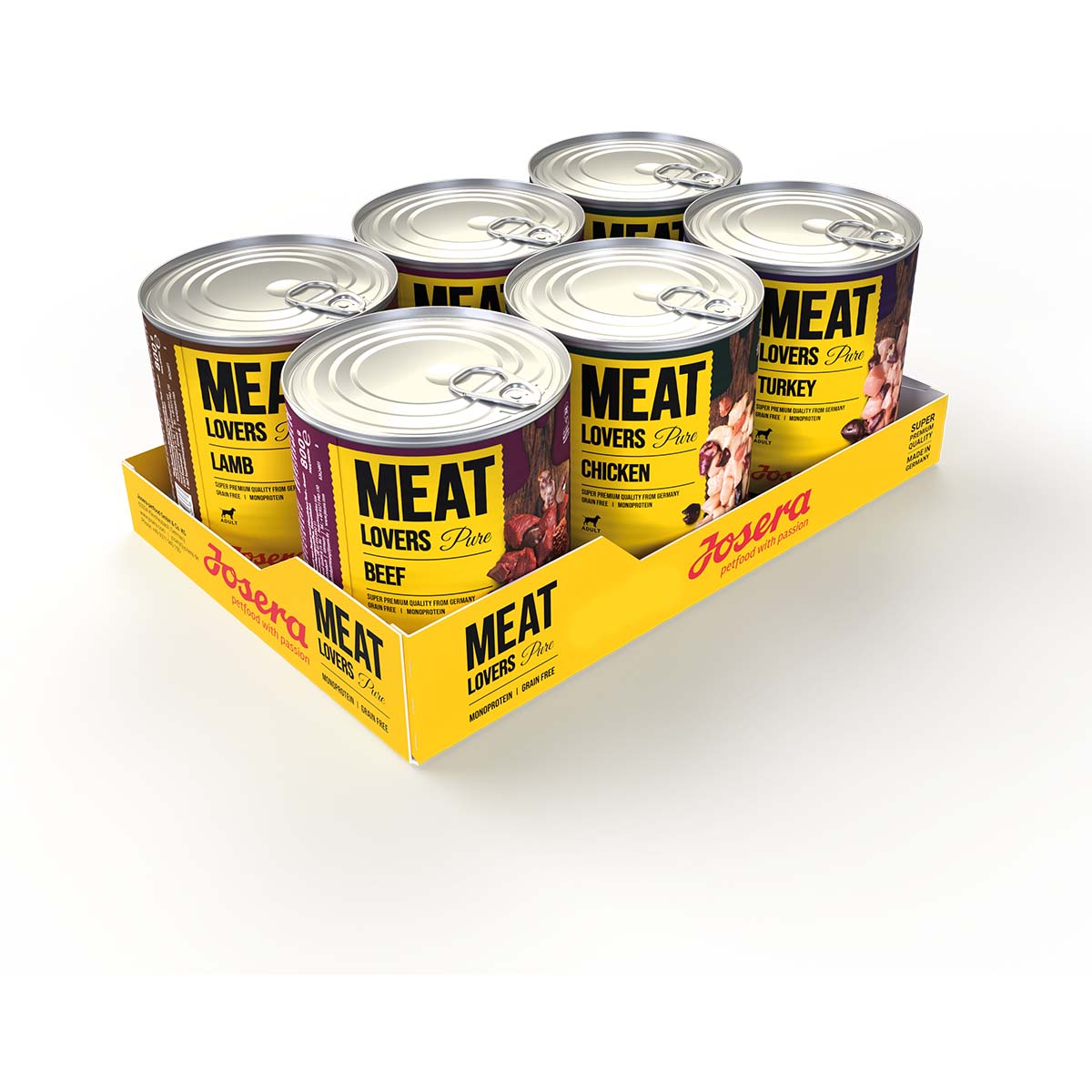 Josera Meatlovers Pure, kombinované balení, 6× 800 g