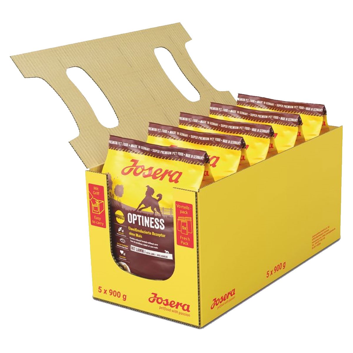 Josera Optiness 4 + 1 zdarma (5 × 900 g)