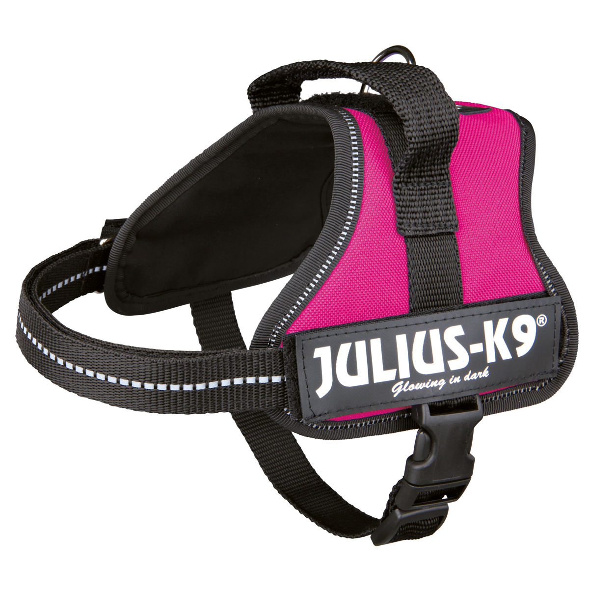 Julius-K9 Power postroj, fuchsiový Mini-mini, obvod hrudníku 40–53 cm