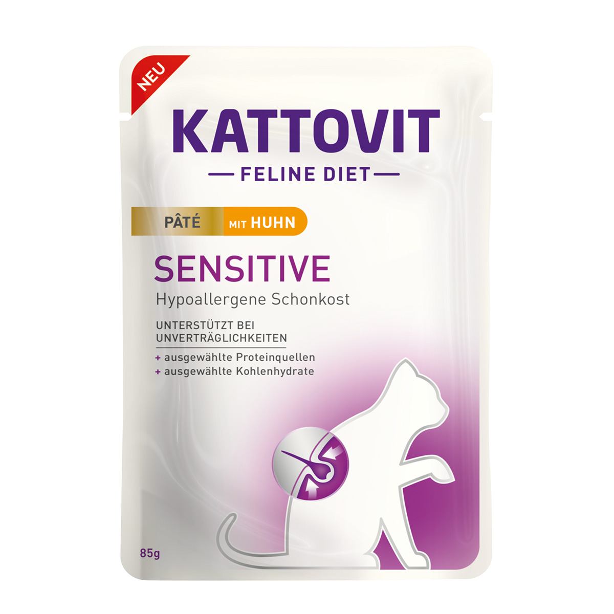 Levně Kattovit Sensitive Paté kuřecí 10 × 85 g