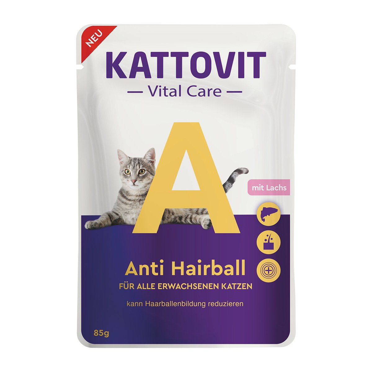 Levně Kattovit Vital Care Anti Hairball Pouches 12 × 85 g