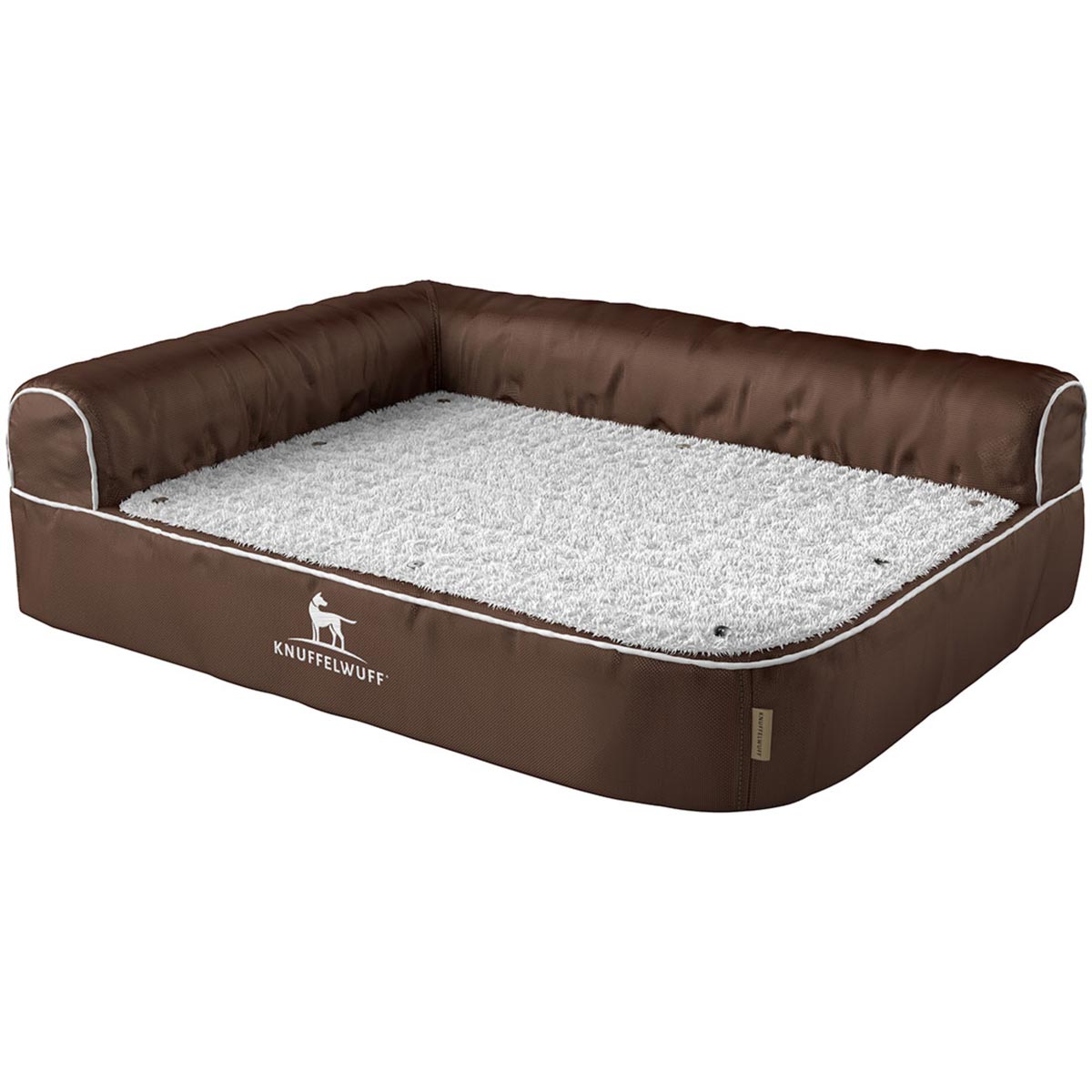 Knuffelwuff orthopädisches Eck Hundebett Arizona Braun, Lehne links 100 x 70cm