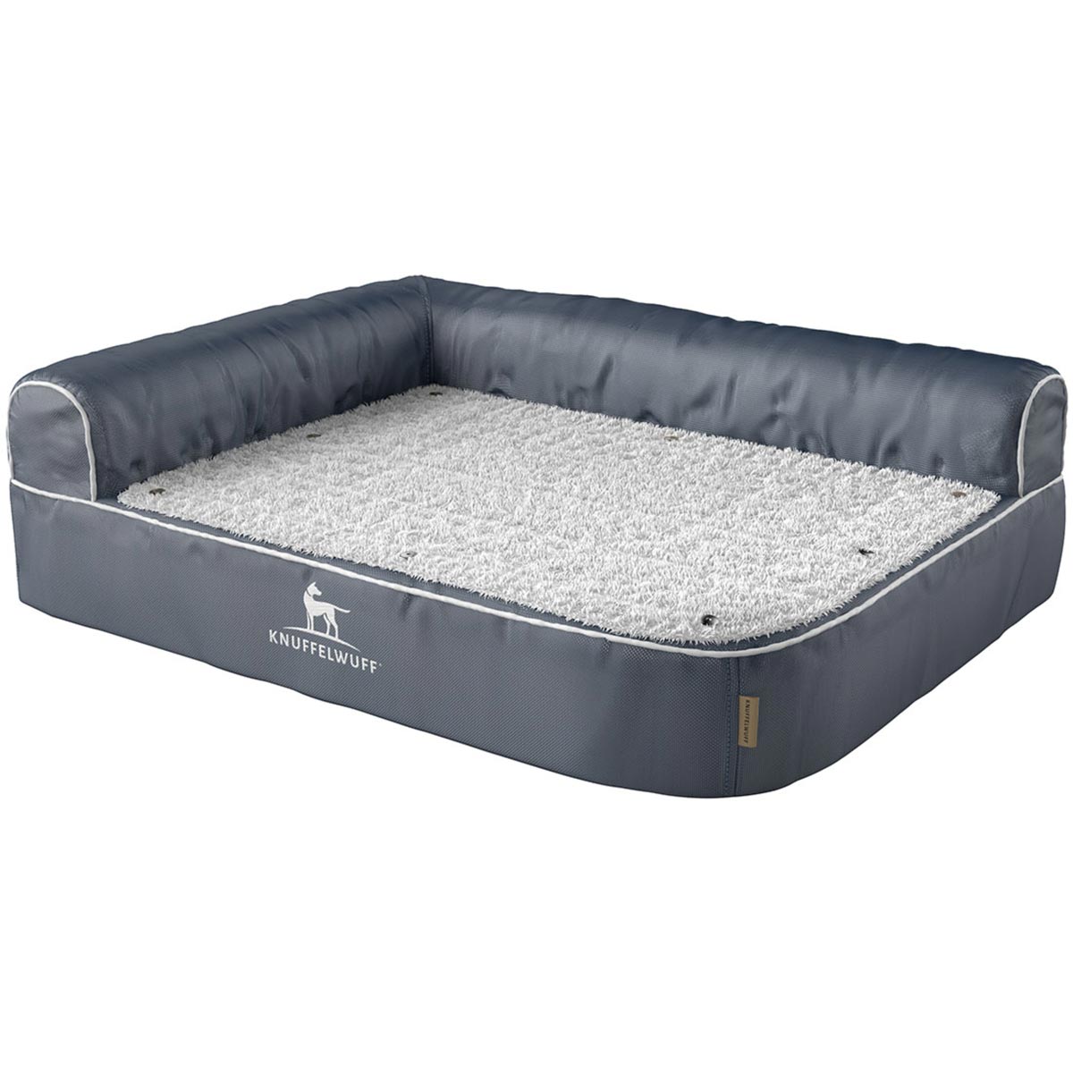 Knuffelwuff orthopädisches Eck Hundebett Arizona Grau, Lehne links 83 x 63cm
