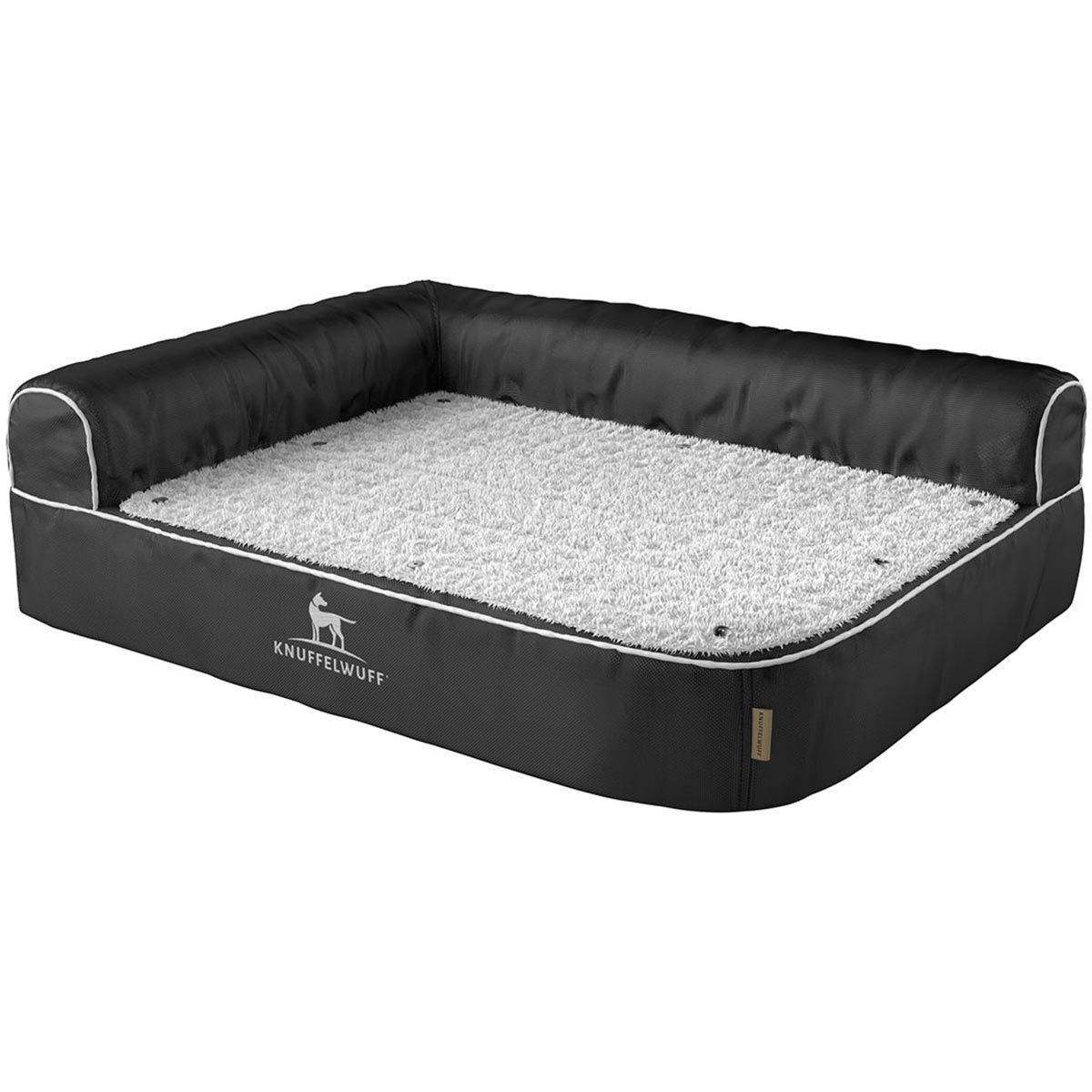 Knuffelwuff orthopädisches Eck Hundebett Arizona Schwarz, Lehne links 100 x 70cm