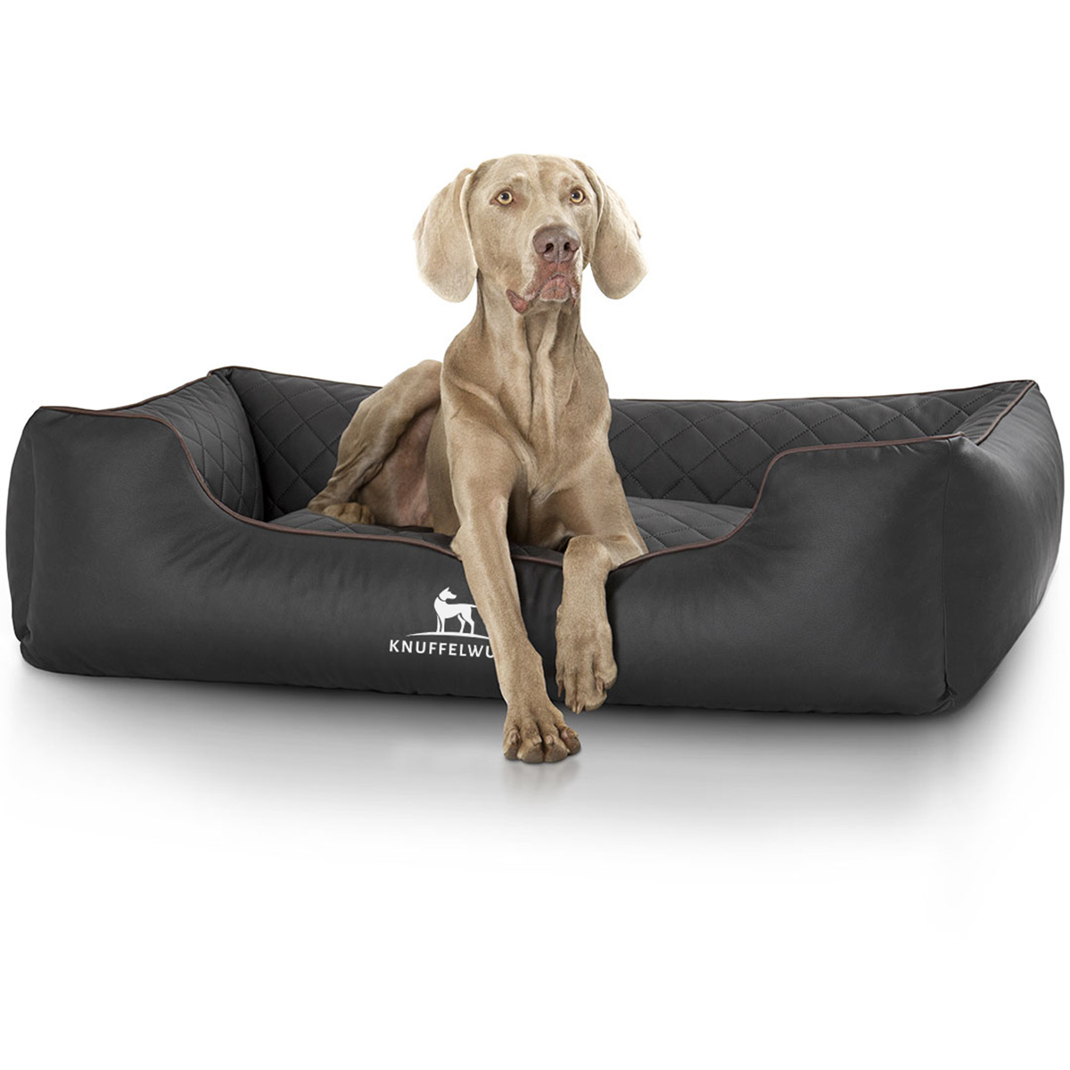 Knuffelwuff  Hundebett Madison schwarz XL 105x75cm | Rückläufer