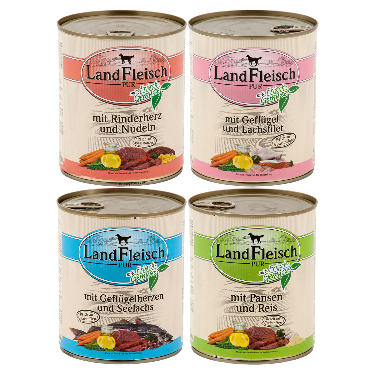 Landfleisch Pur, 24× 800 g, kombinované balení