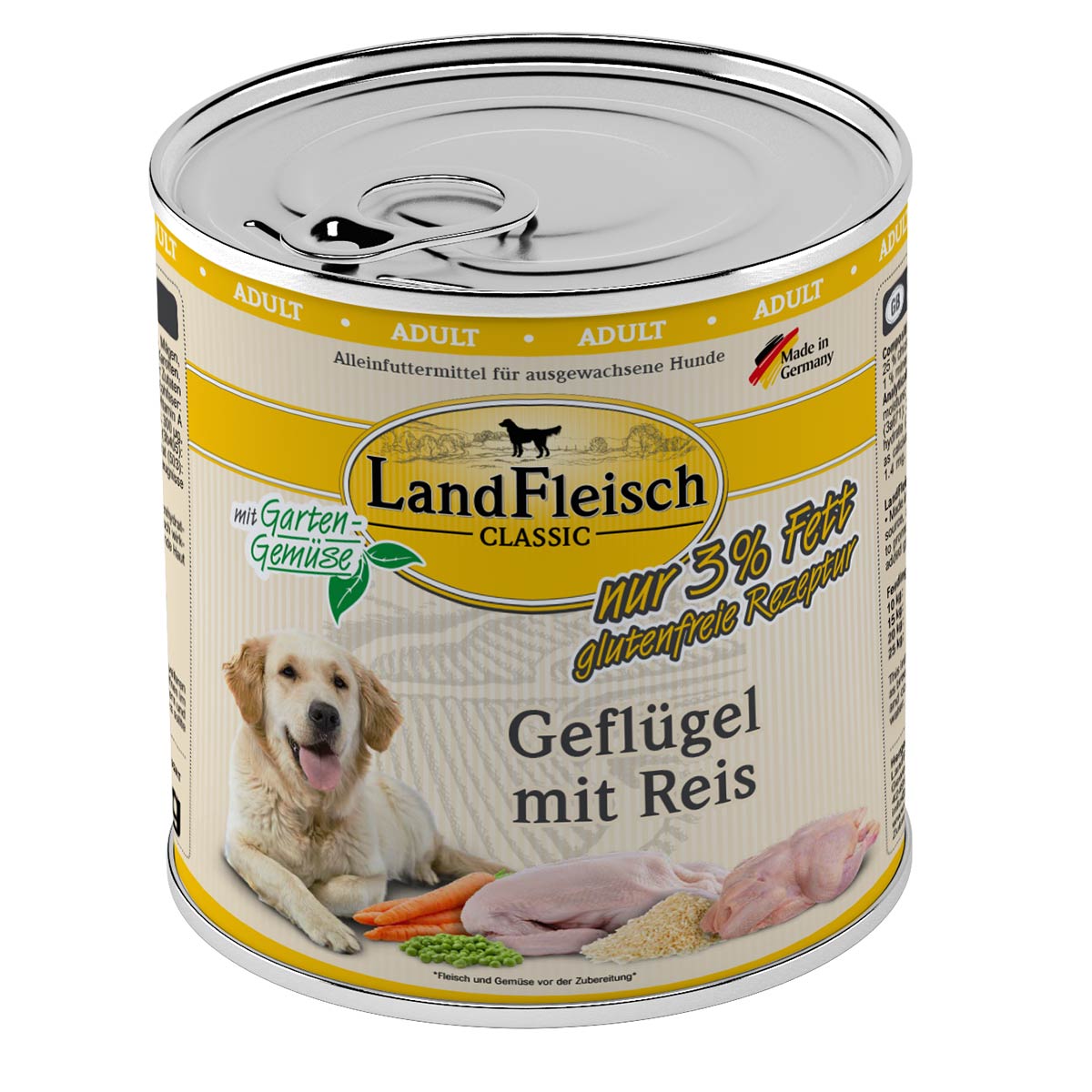 Levně LandFleisch Dog Classic drůbež s rýží 6 × 800 g