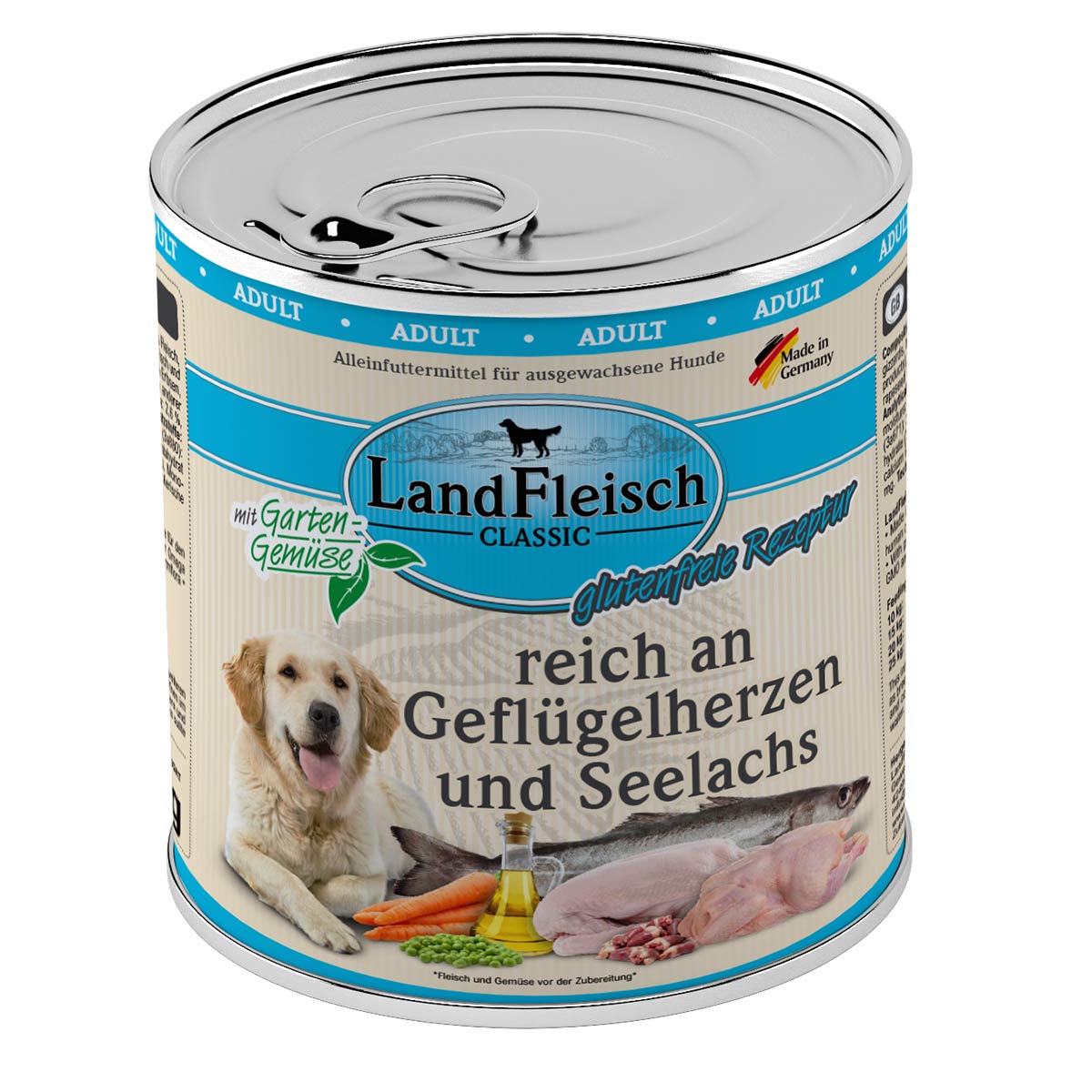 Levně LandFleisch Dog Classic drůbeží srdce a treska tmavá 6 × 800 g