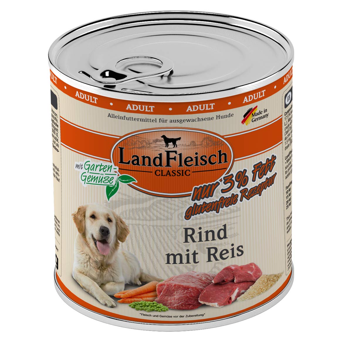 LandFleisch Dog Classic hovězí s rýží 6 × 800 g