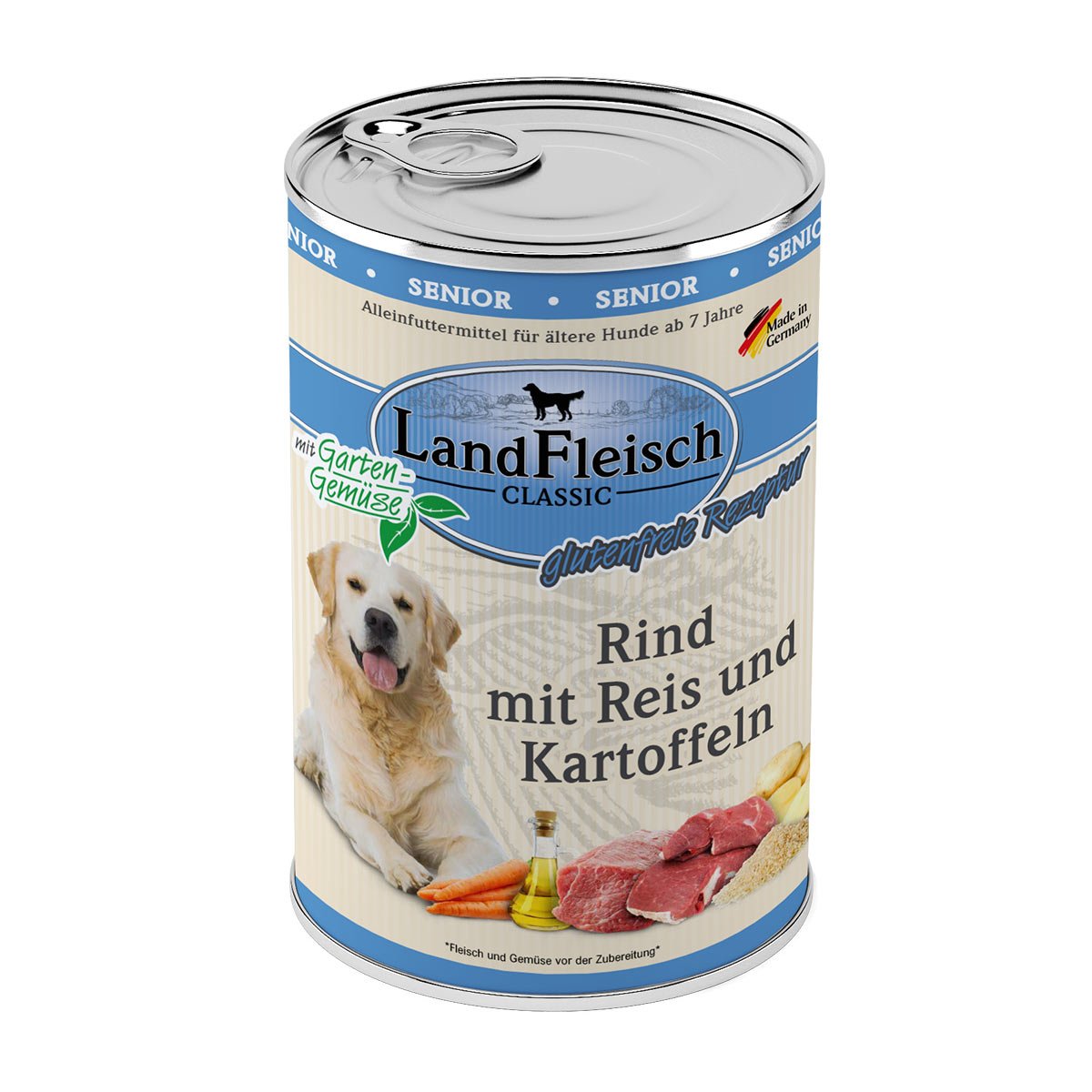 Levně LandFleisch Dog Classic Senior hovězí maso s rýží a bramborami 6 × 400 g