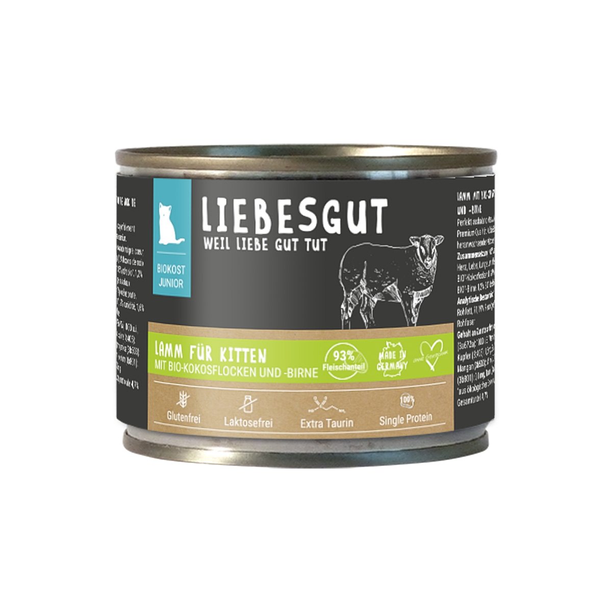 Liebesgut Biokost Junior s jehněčím masem, kokosem a hruškami 12 × 200 g