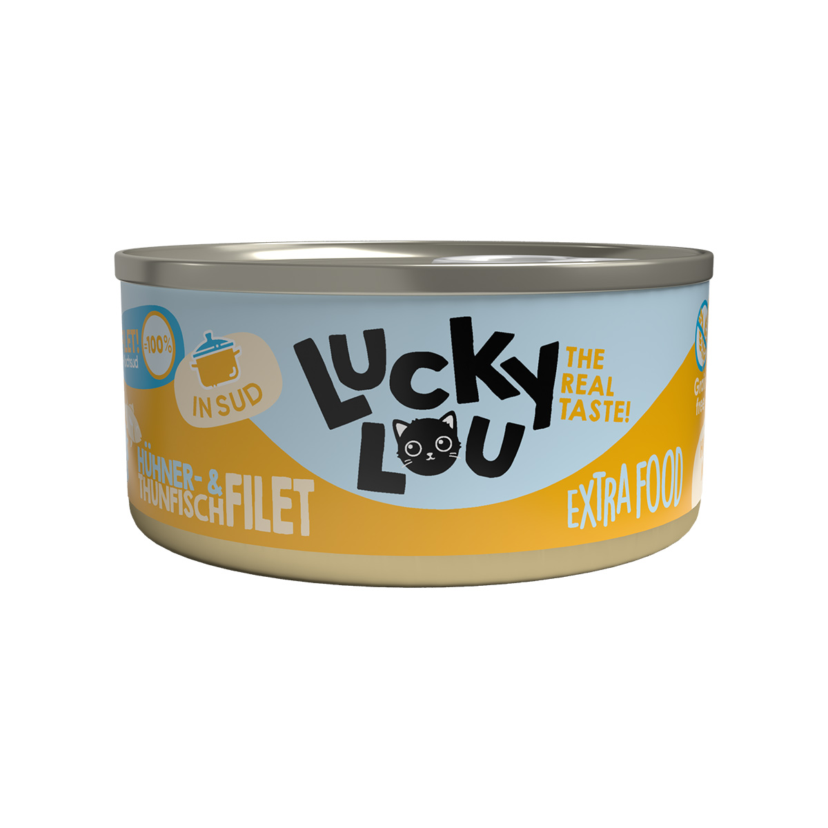 Lucky Lou Extrafood kuřecí filet a filet z tuňáka ve vývaru 70g