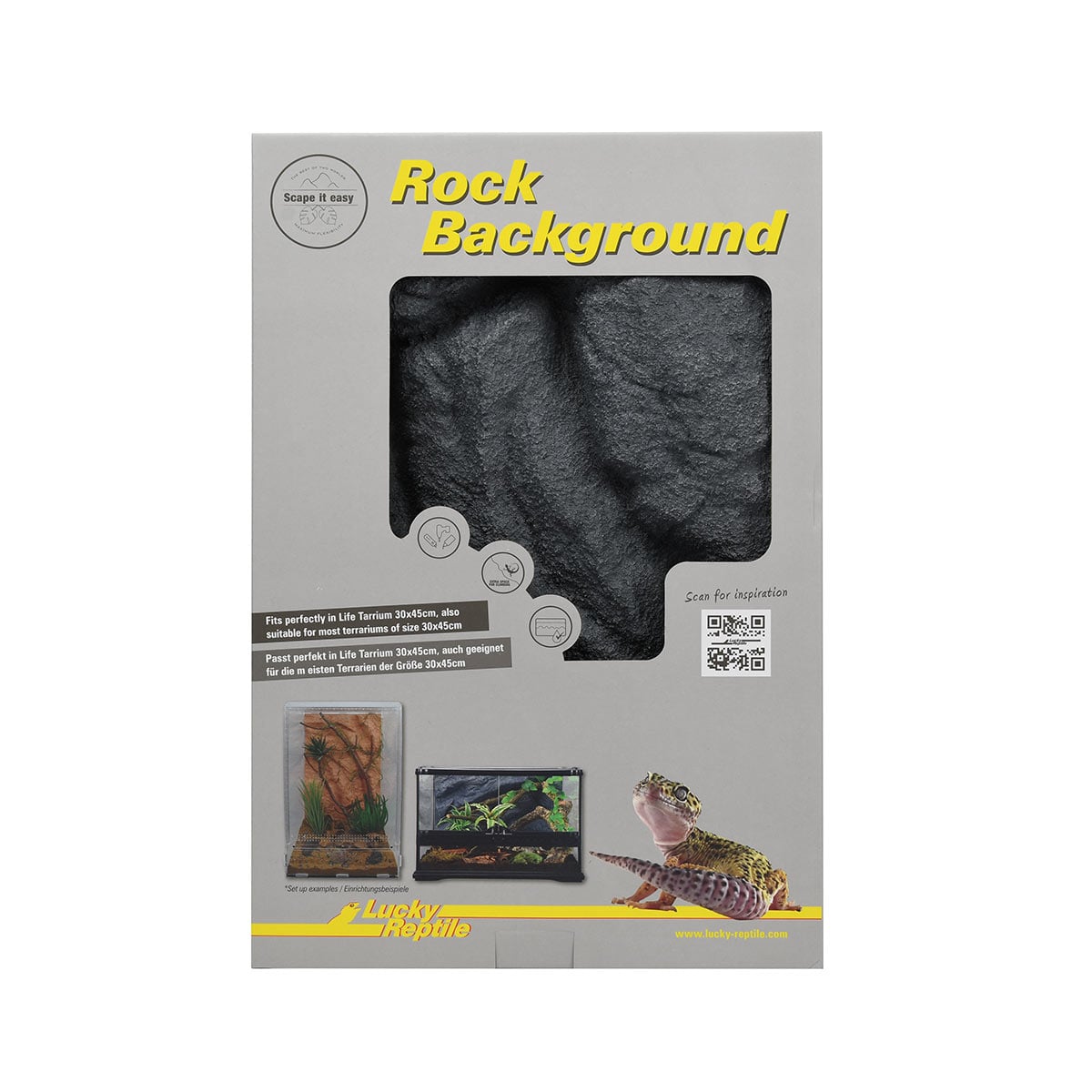 Lucky Reptile Rückwand Rock Background Basalt Grey 28x43 cm