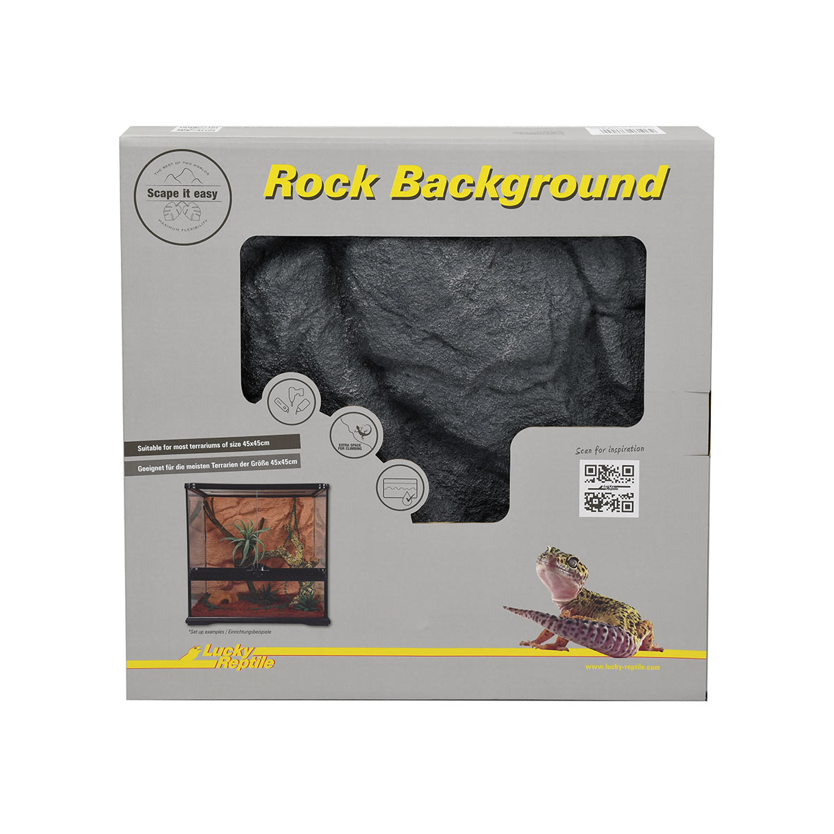 Lucky Reptile Rückwand Rock Background Basalt Grey 43x43 cm
