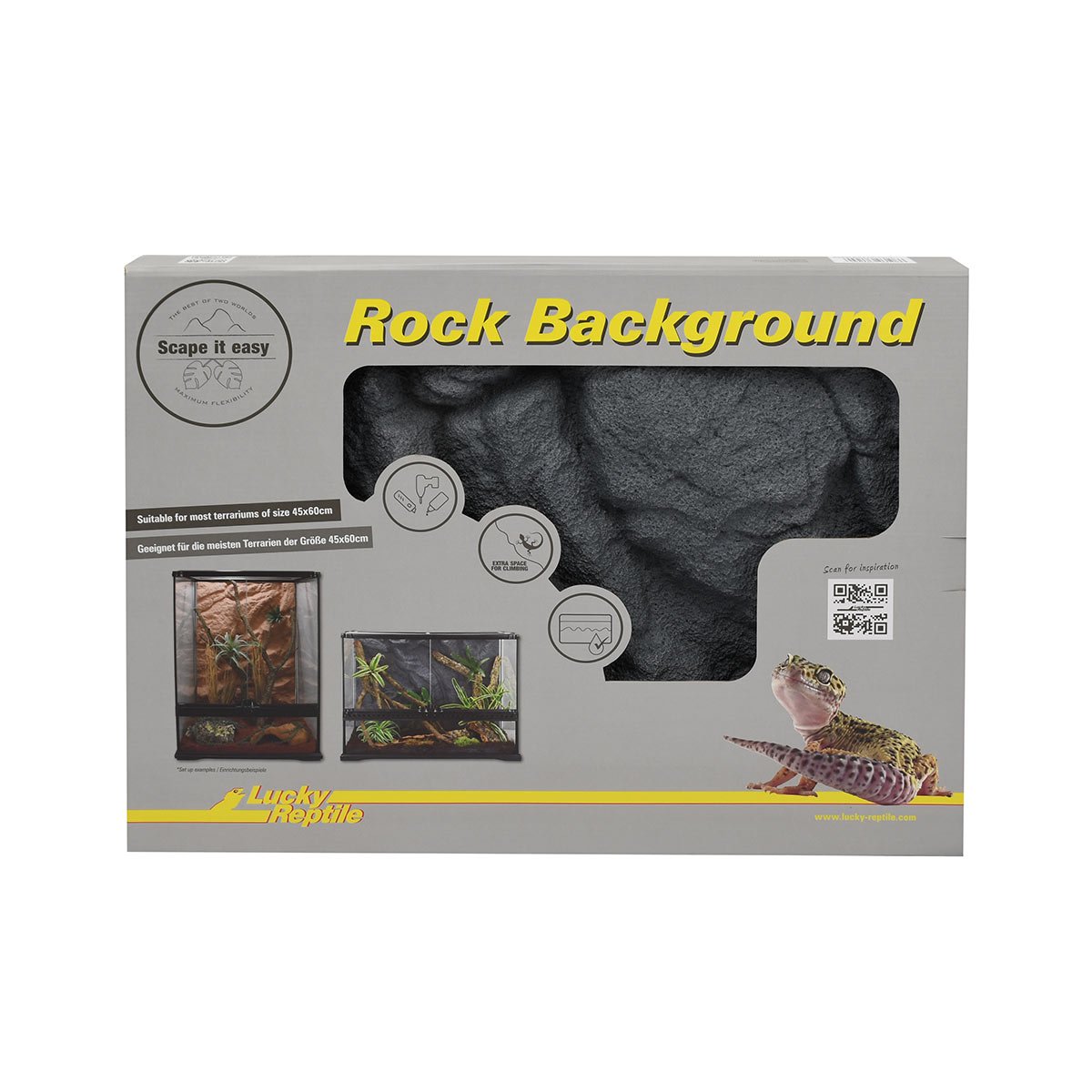Lucky Reptile Rückwand Rock Background Basalt Grey