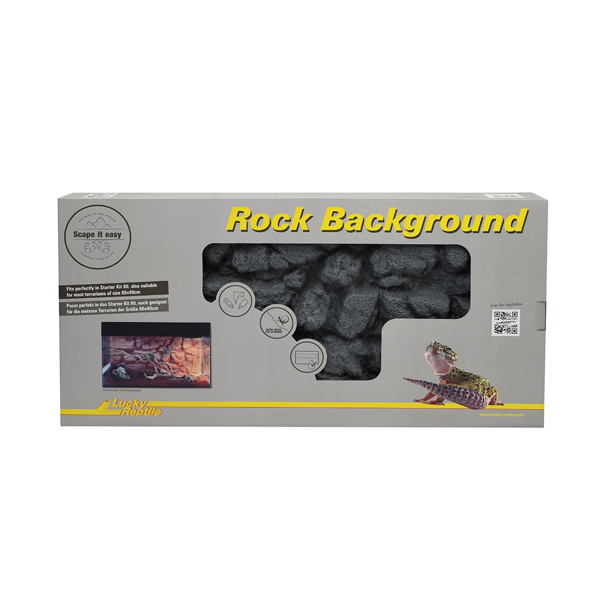 Lucky Reptile Rückwand Rock Background Basalt Grey 78x38 cm