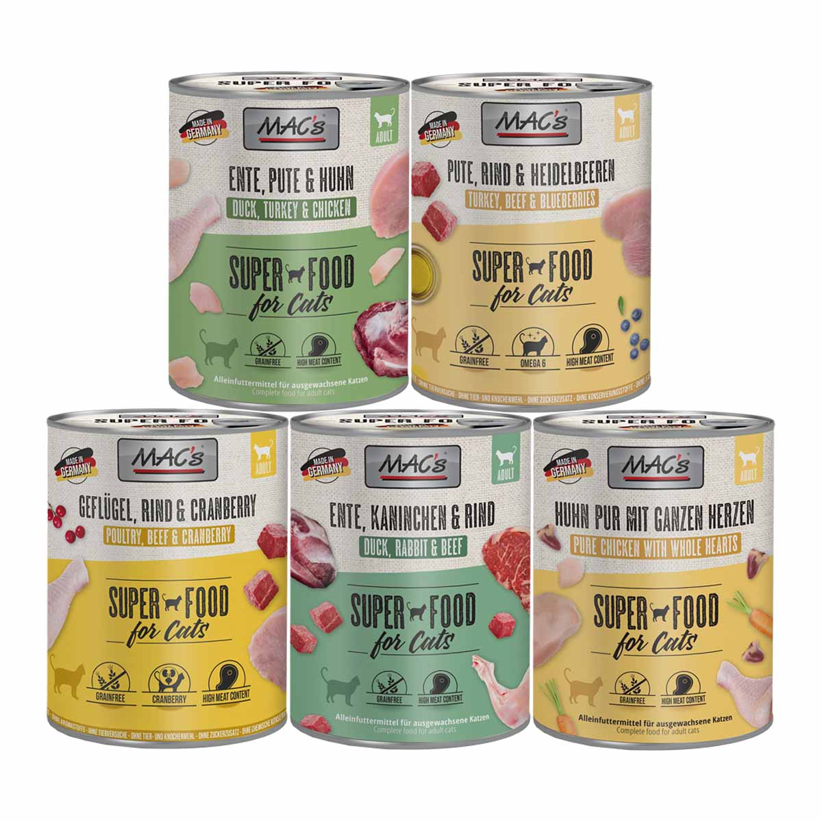 MAC's Cat Fleischmenü 30x800g Mixpaket 1