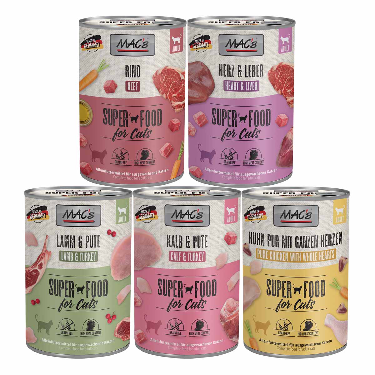 MAC's Cat Fleischmenü 60x400g Mixpaket 1