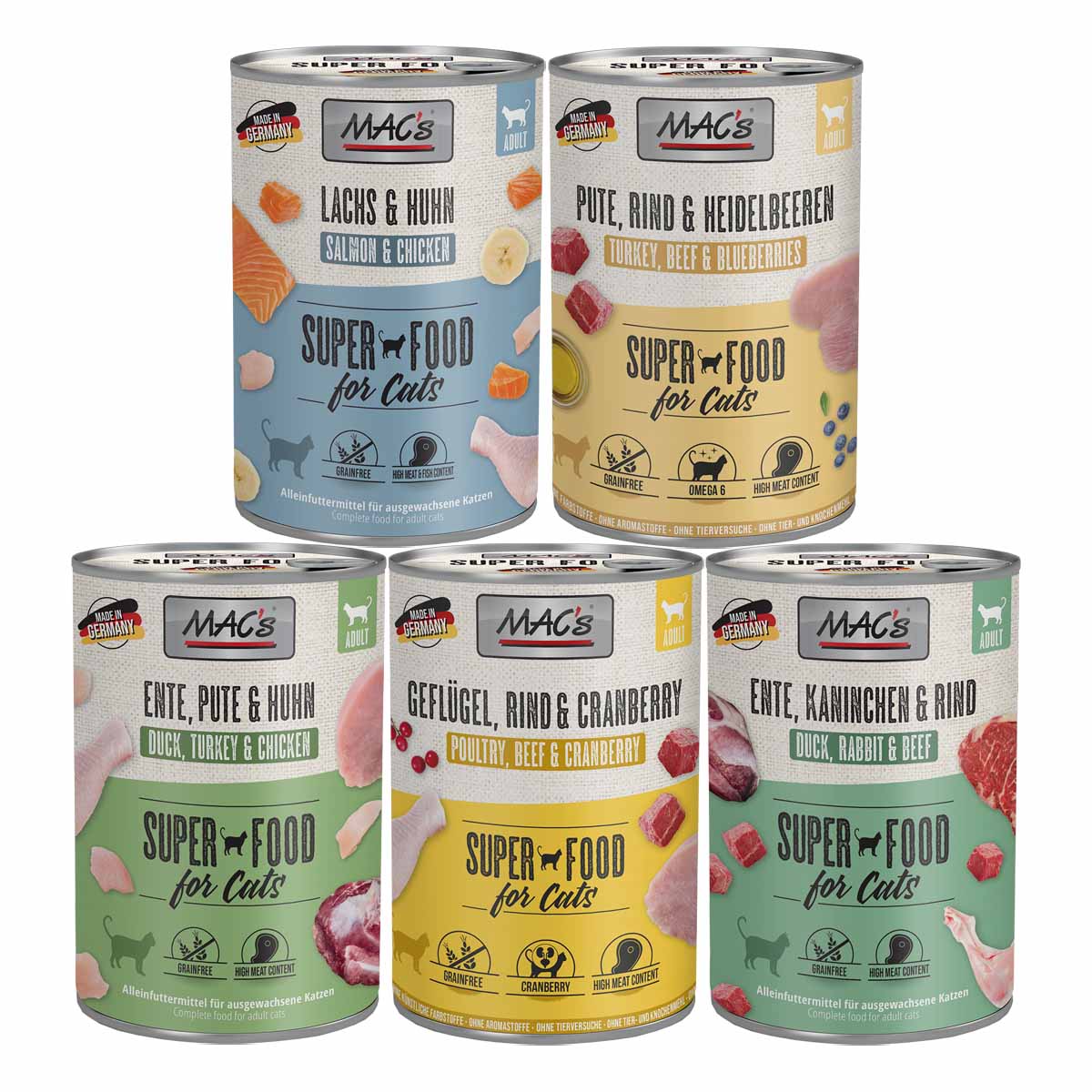 MAC's Cat Fleischmenü 60x400g Mixpaket 2