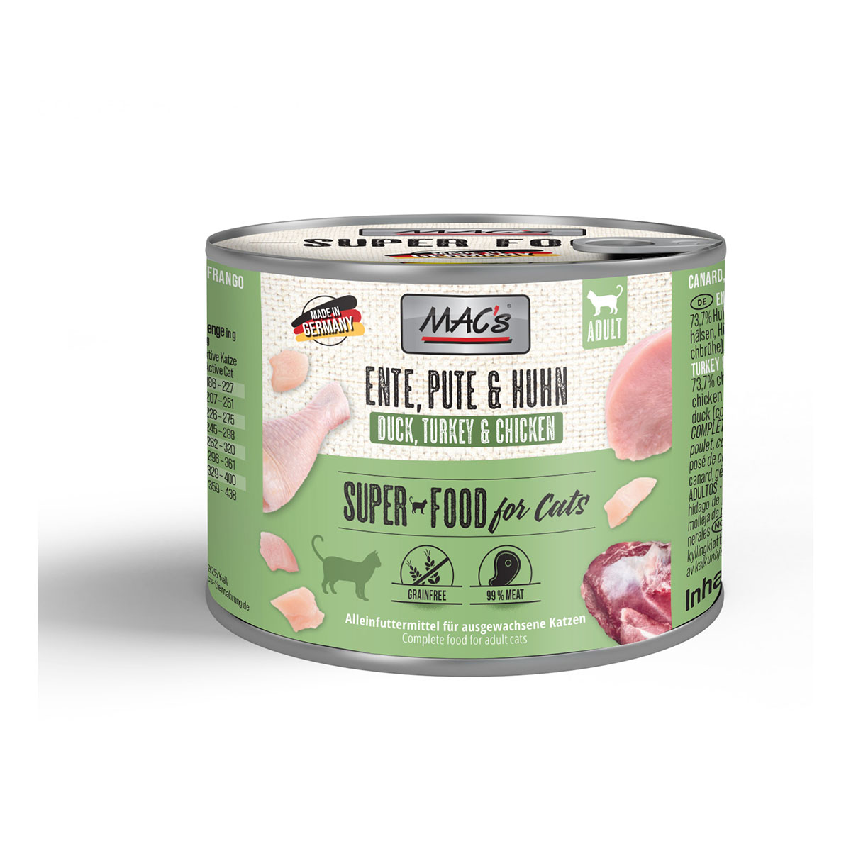 MAC’s Cat Fleischmenü Ente Pute Huhn 12x200g MAC’s Cat Fleischmenü Ente Pute Huhn 12x200g