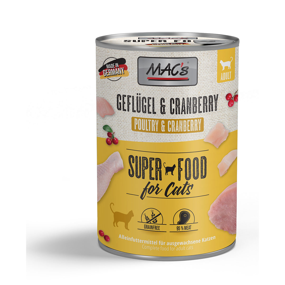 MAC's Cat s masovým menu – drůbež a brusinky 12 × 400 g
