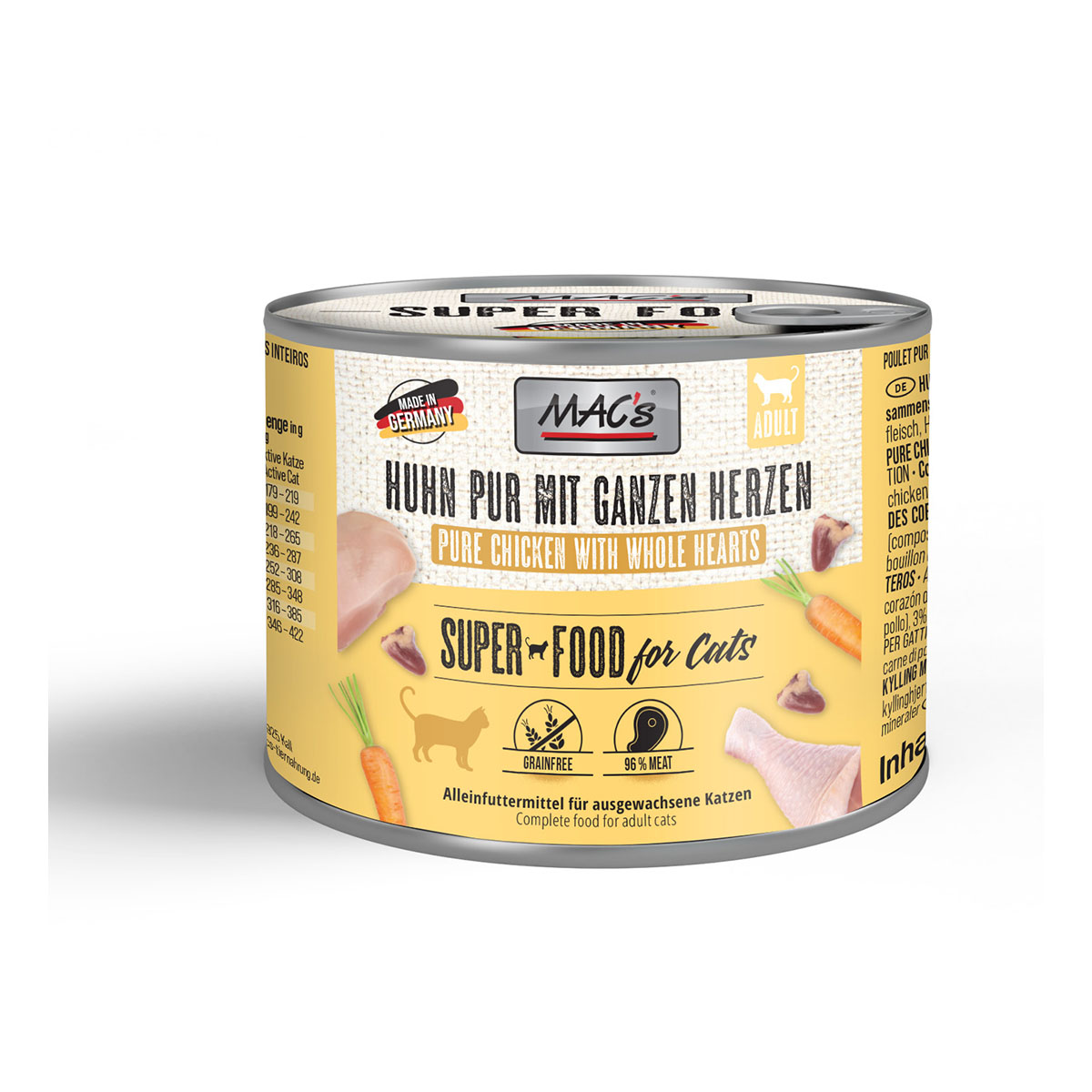 MAC's Cat, Čisté kuřecí maso s celými drůbežími srdci 6× 200 g