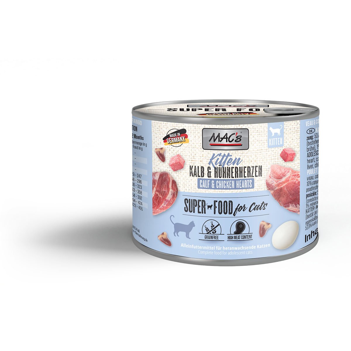 MAC's Cat Fleischmenü Kitten Kalb und Hühnerherzen