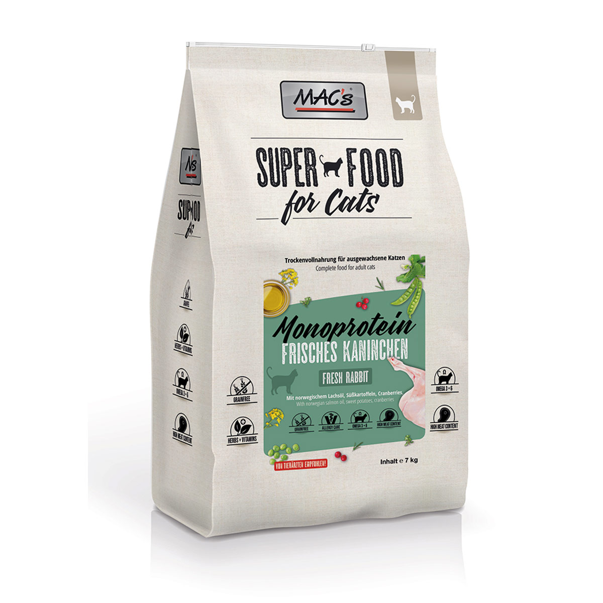 Levně Mac's Cat Adult Mono králík 2× 7 kg