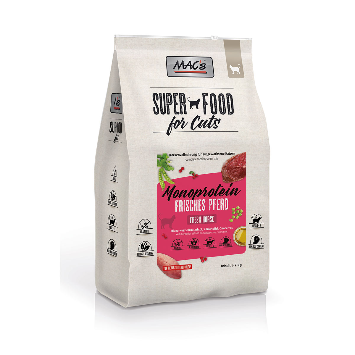 Levně MAC's Cat Adult Mono koňské maso 2× 7 kg