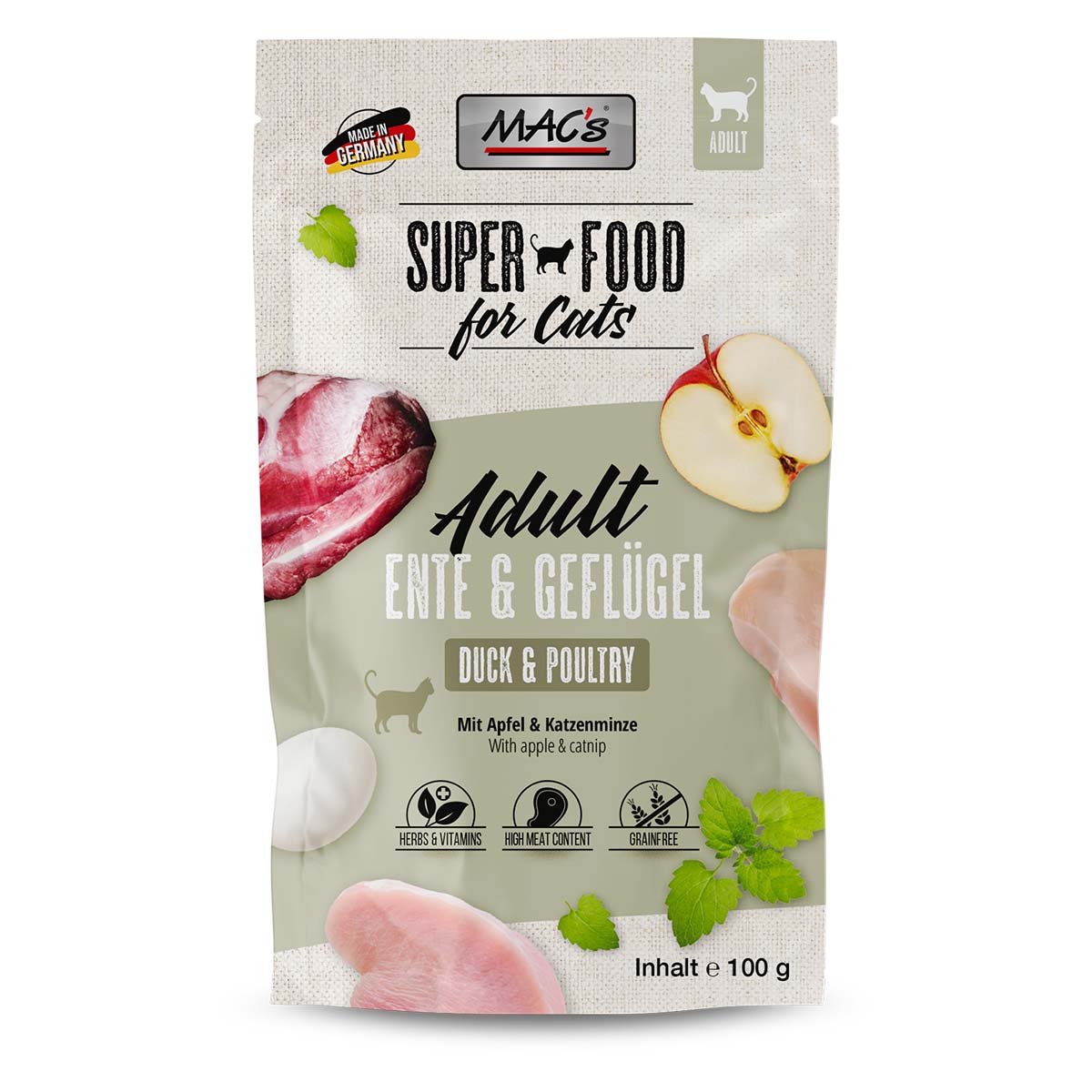 MAC's Cat Pouchpack Ente, Geflügel und Apfel