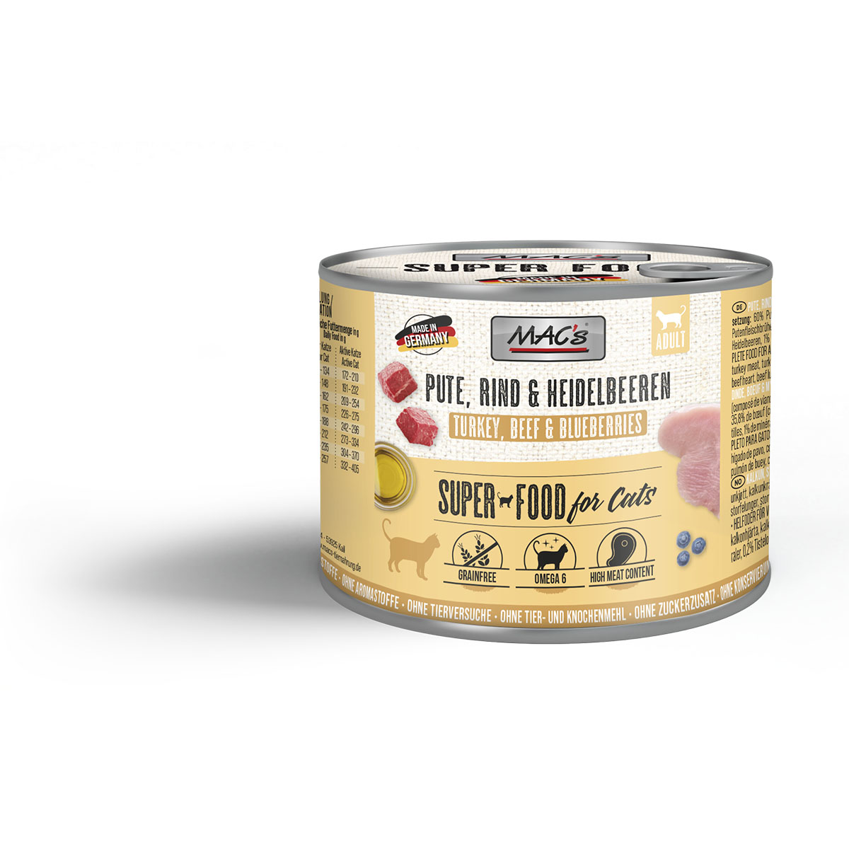 MAC's Cat Fleischmenü Pute, Rind und Heidelbeeren