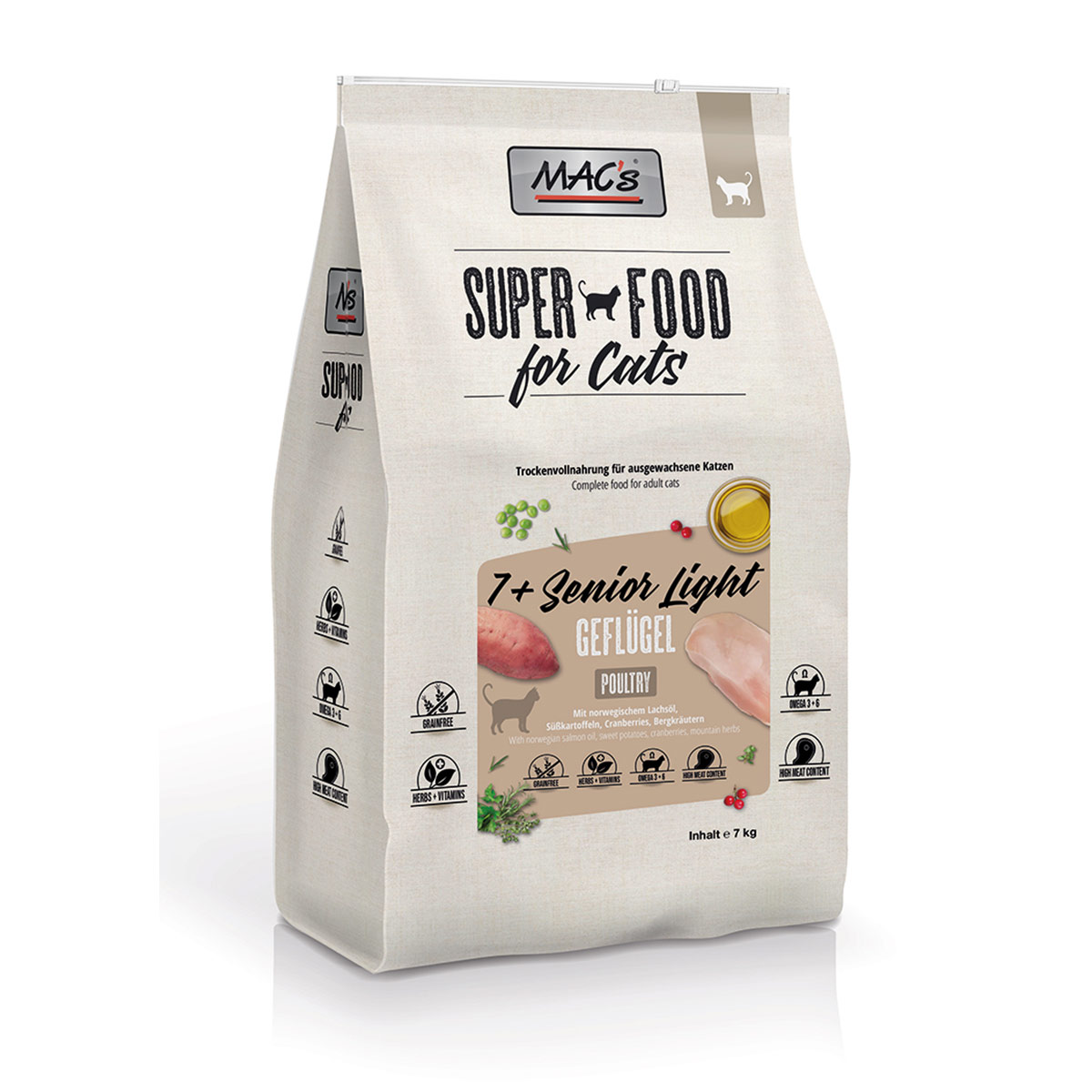 Levně MAC's Cat +7 Senior / Light 2× 7 kg