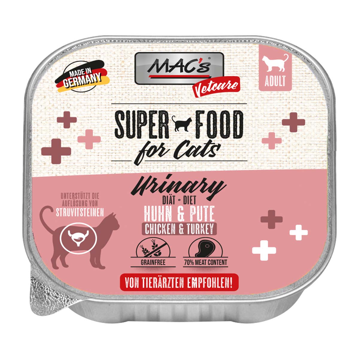 Levně MAC's CAT Vetcare Urinary kuře a krůta 16 × 100 g