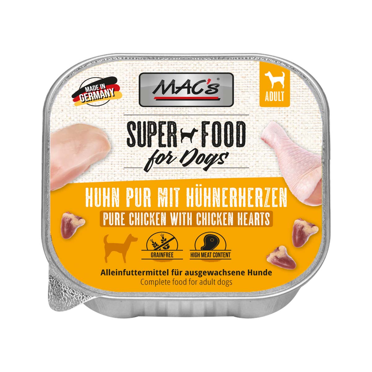 MAC's Dog Huhn pur mit Hühnerherzen