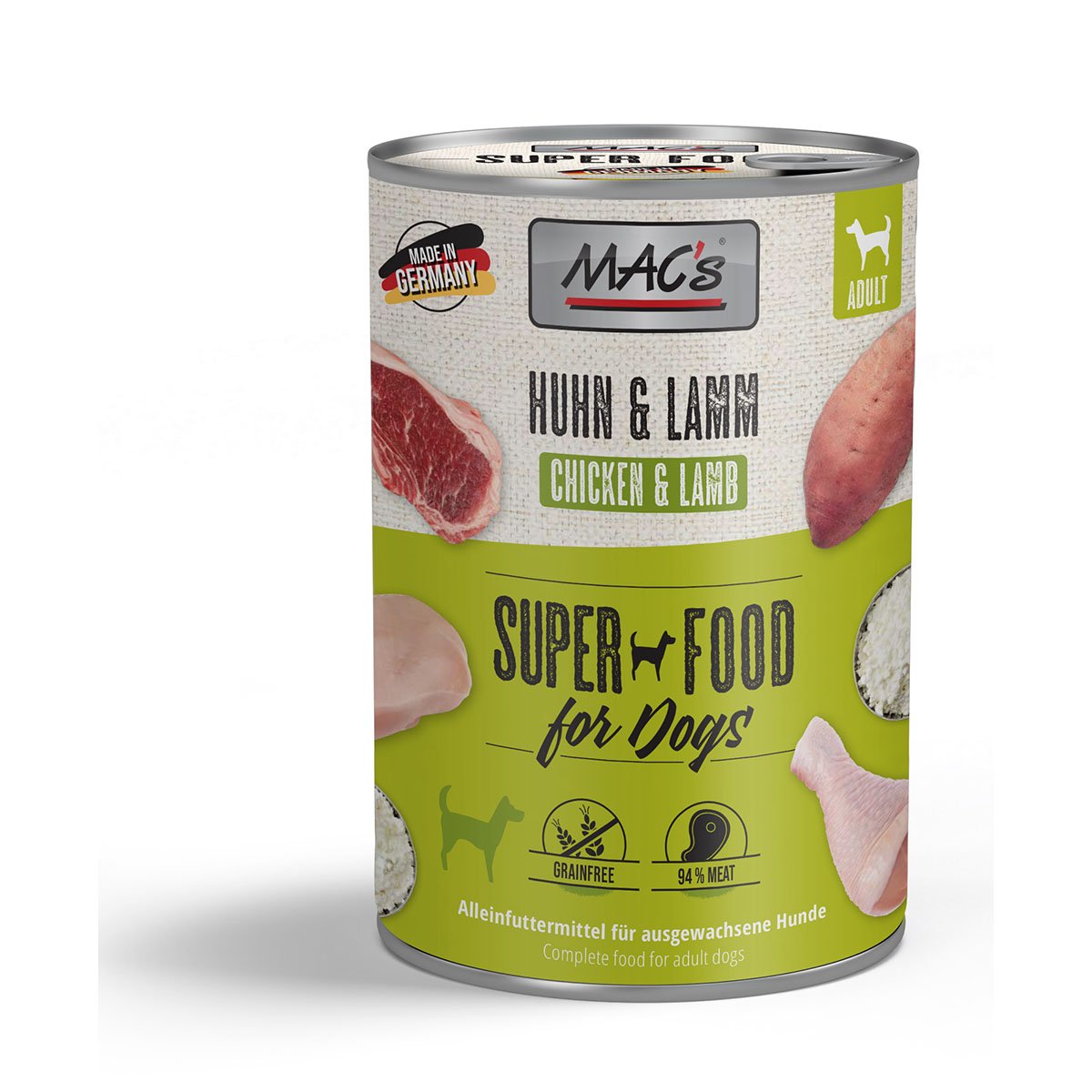 Levně MAC's Dog kuřecí a jehněčí 12 × 400 g