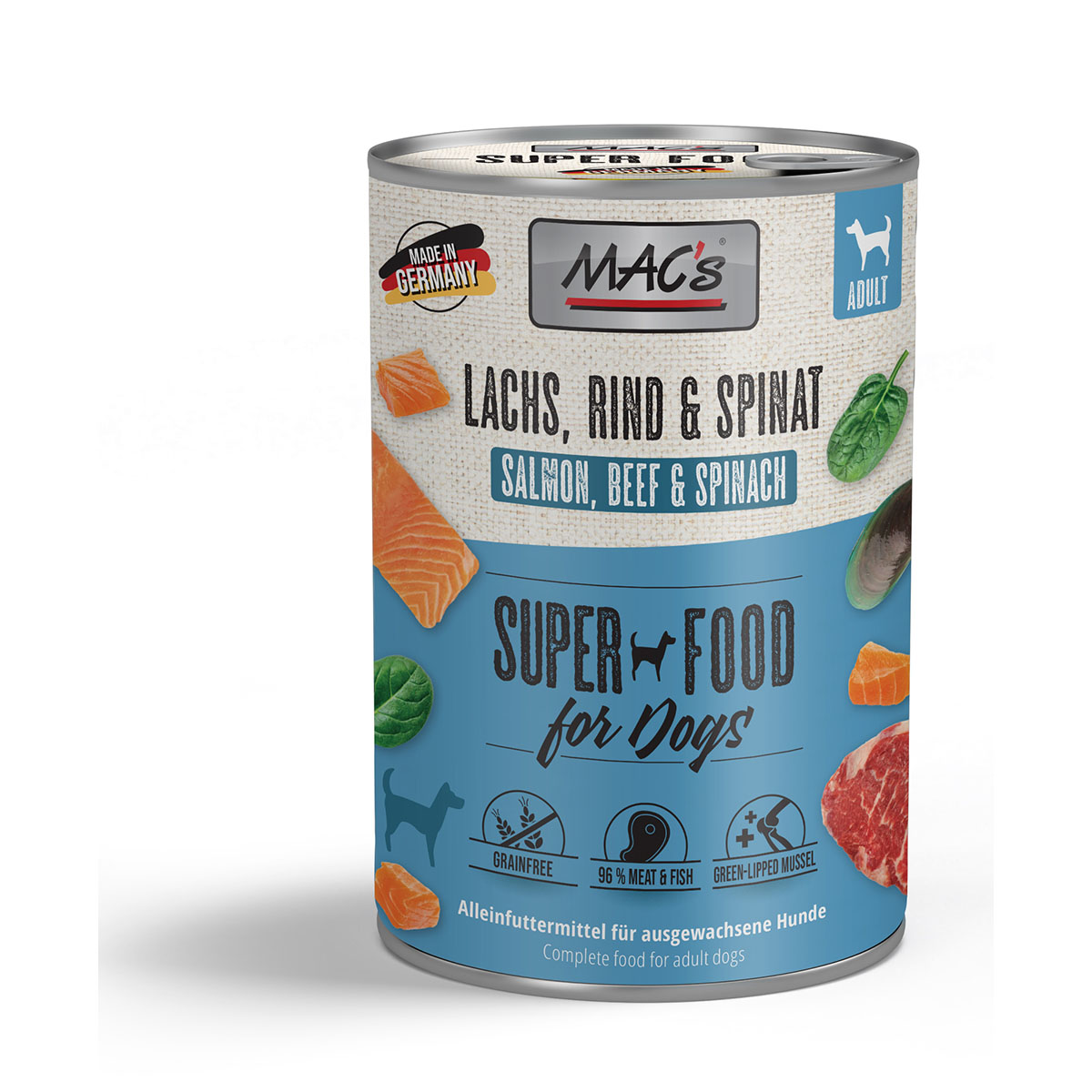 Levně MAC's DOG losos a špenát 6× 400 g