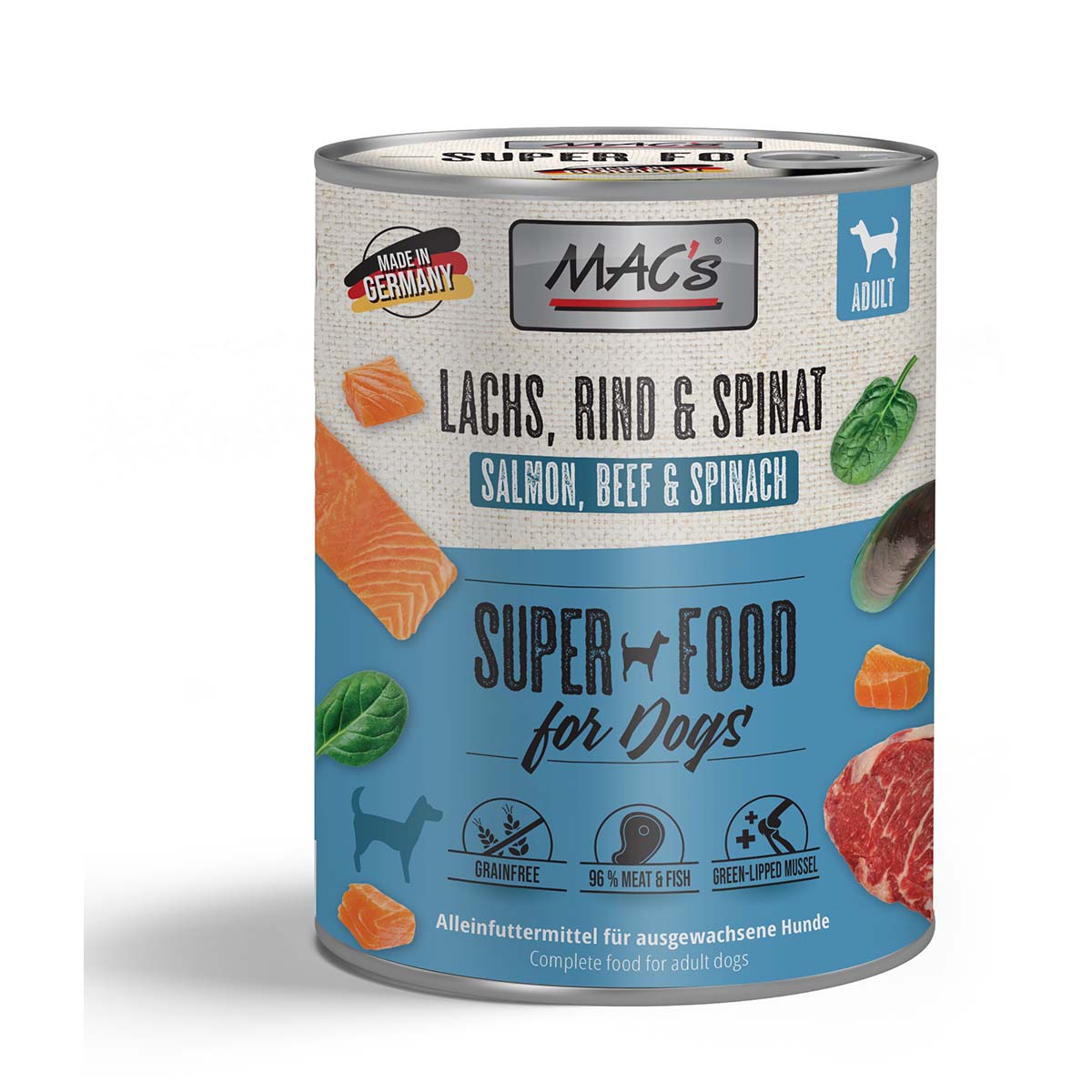 MAC's Dog losos a špenát 12 × 800 g