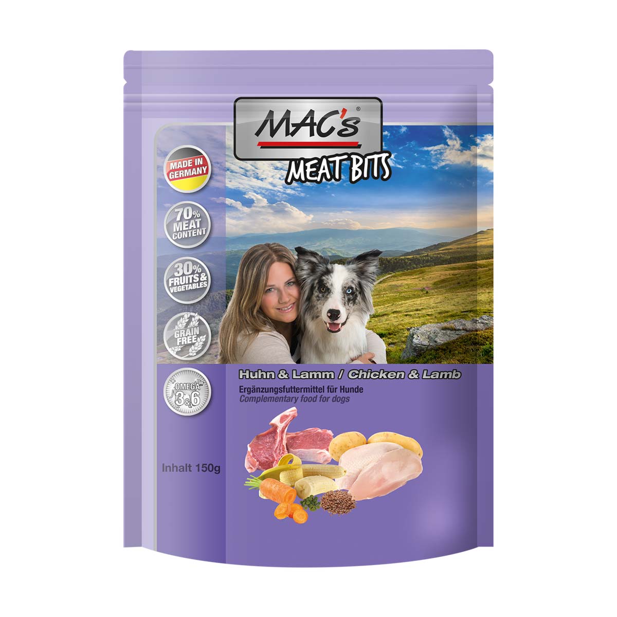 MAC’s Dog Meat Bits Huhn und Lamm 3x150g