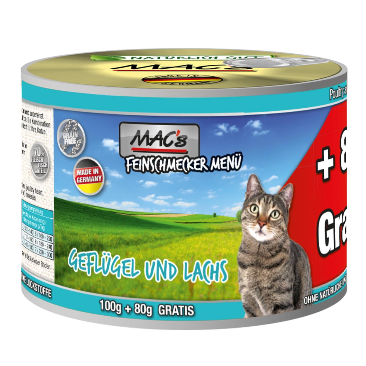 MAC’s Cat Feinschmecker Menü Geflügel und Lachs 6x180g