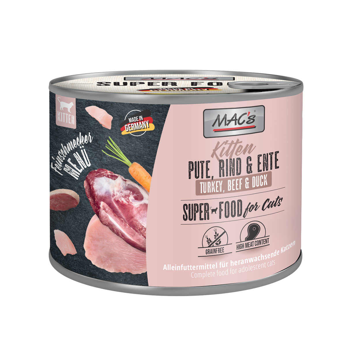 MAC's Cat Feinschmecker menu pro koťata krůta, hovězí a kachna 12 × 200 g