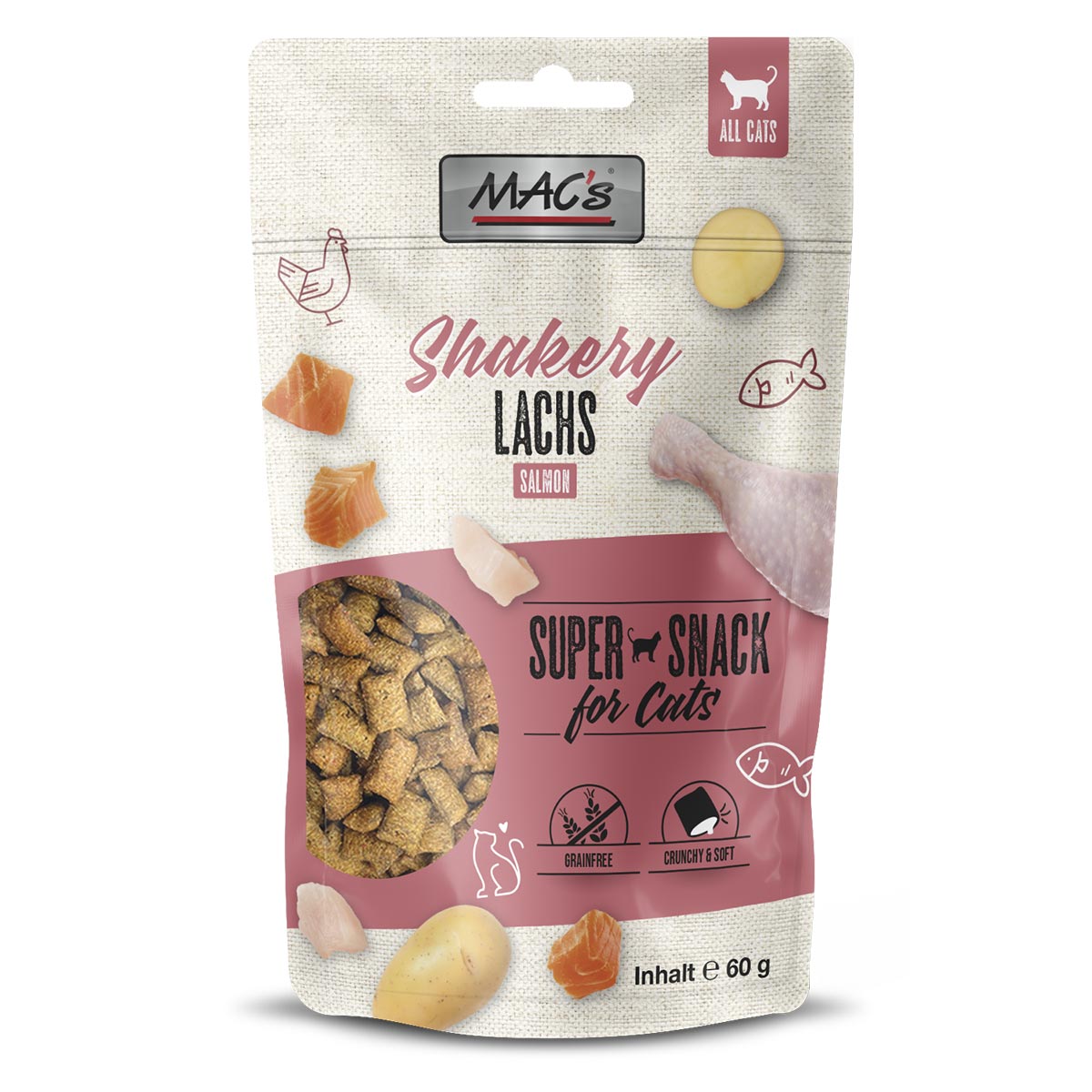 MAC’s Cat Shakery Snacks Lachs 3x60g