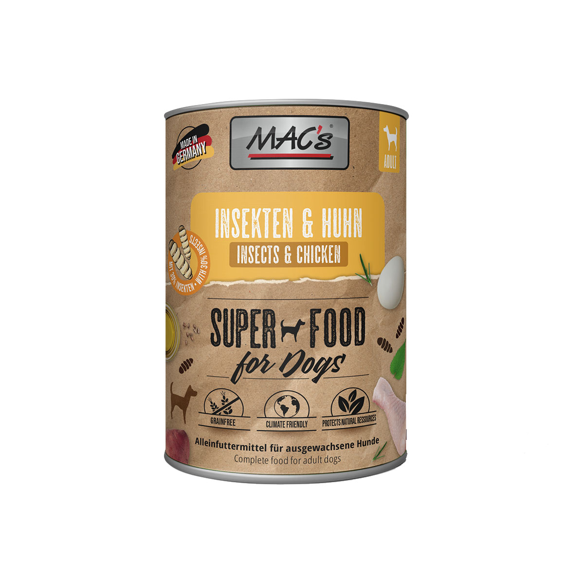 Levně MAC'DOG kuřecí maso a hmyz 6 × 400 g