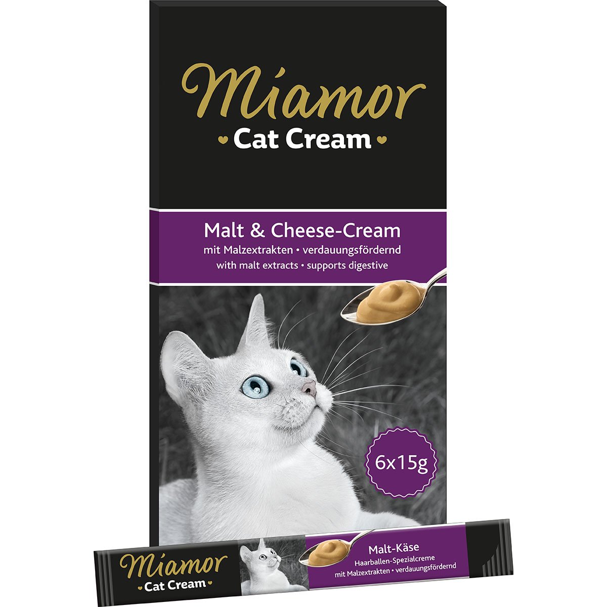 Miamor Cat Snack Cream Malt se sýrem 6 × 15 g
