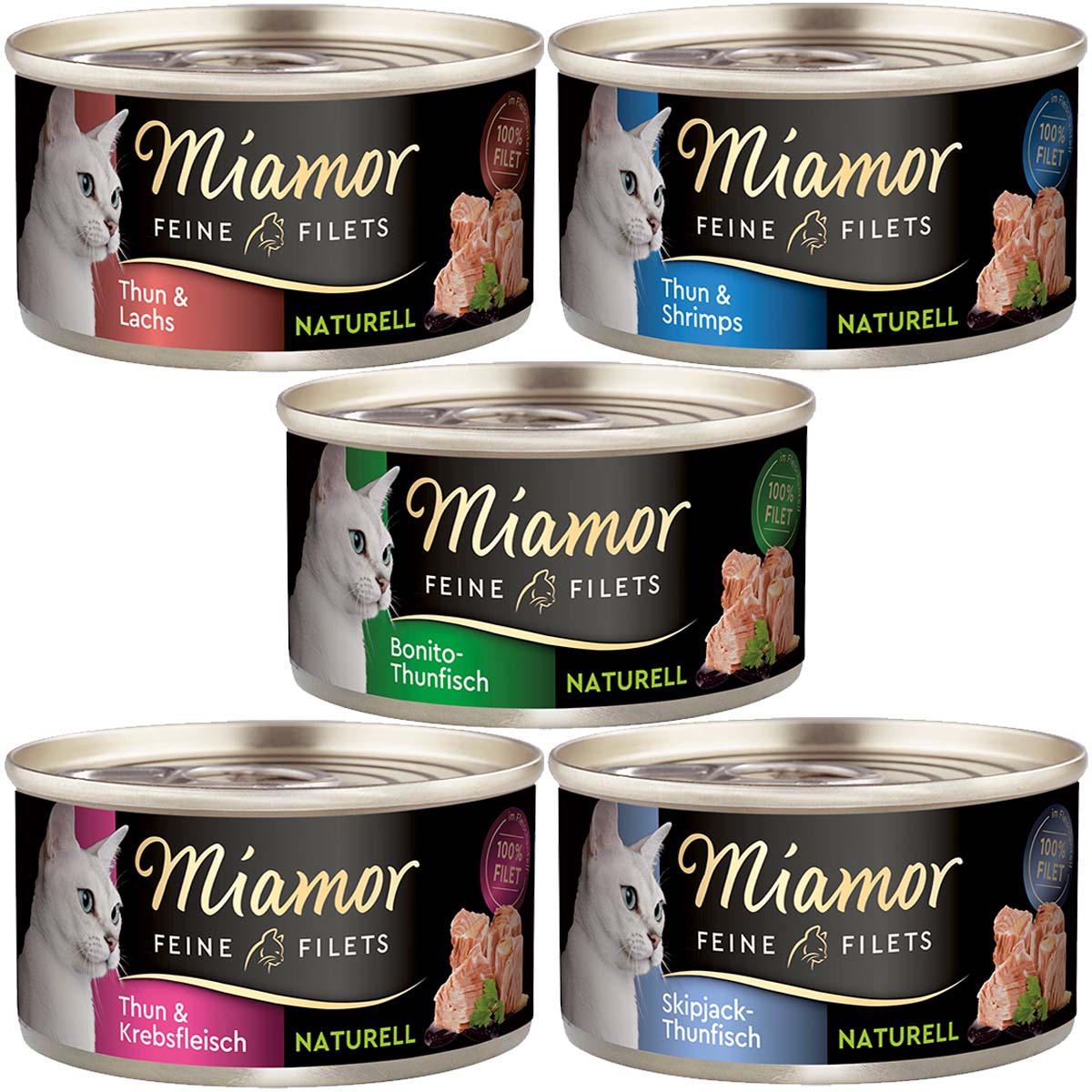 Miamor Feine Filets, variace chutí, 120 × 80 g