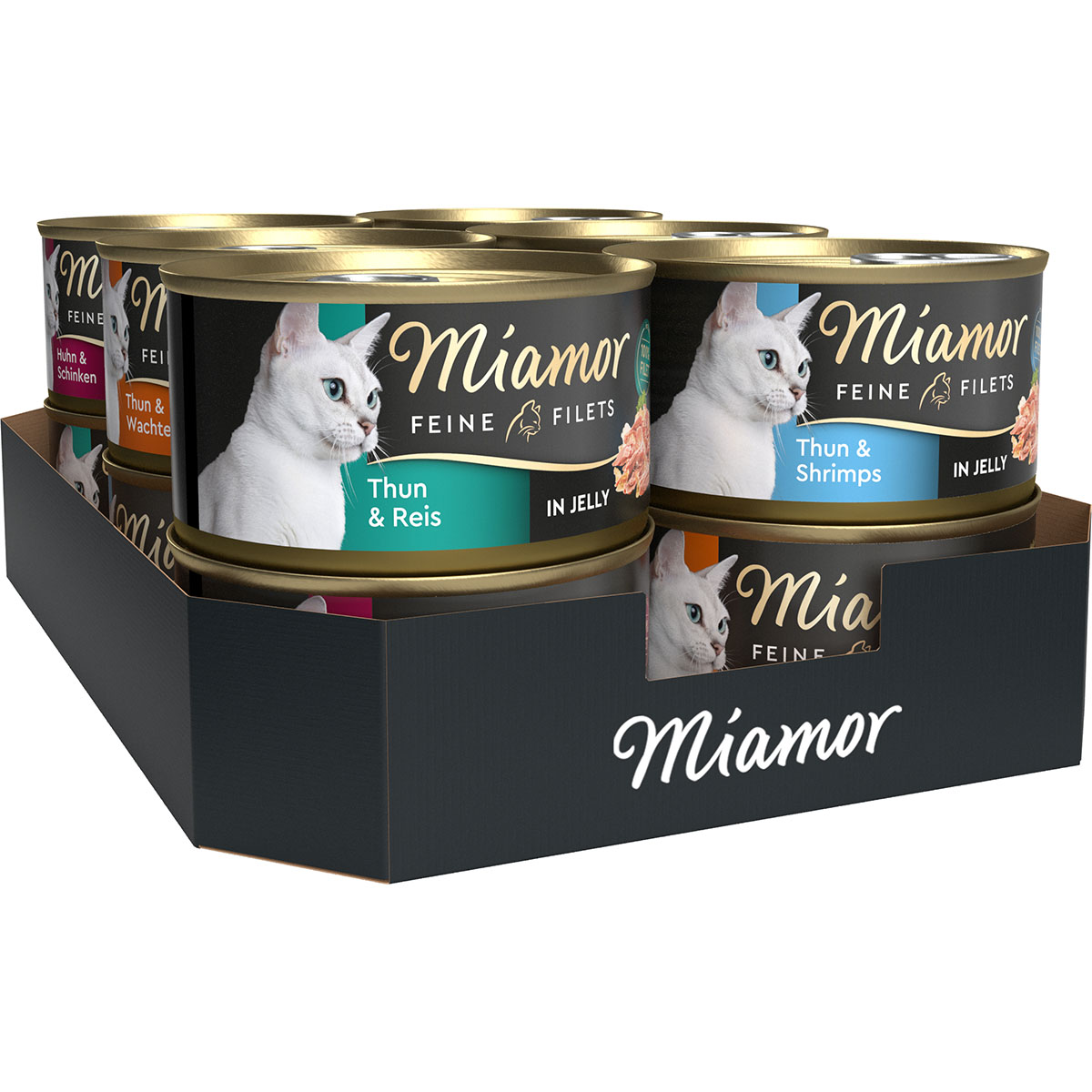 Konzervy Miamor Feine Filets v želé mixtray, 12× 100 g, 24× 100 g